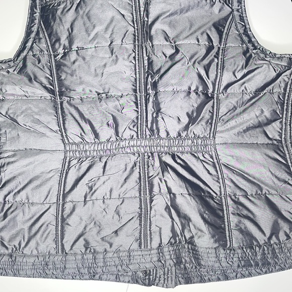 NY&Co. Metallic Grey Puffer Zip-Up Buttoned Sleeveless Turtleneck Vest Jacket XL - Picture 7 of 10
